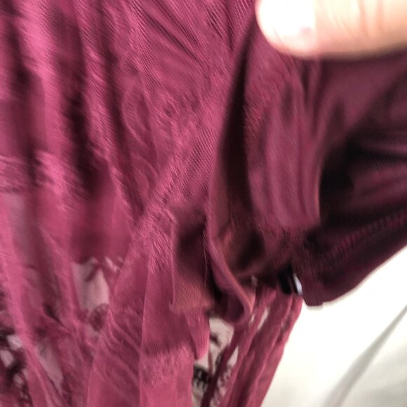 The Impeccable Pig Dress Womens S Burgundy Lace Maxi Floral Boho Dark Fairy - Picture 6 of 16